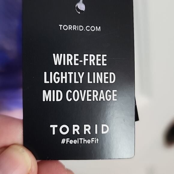 Torrid Bolts Tie Dye Wireless Flutter Sleeve Bikini Top, NWT, 4x - Picture 5 of 7